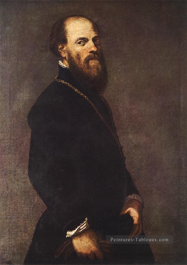 Homme avec une dentelle dorée italien Renaissance Tintoretto Peintures à l'huile